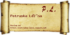 Petruska Léna névjegykártya